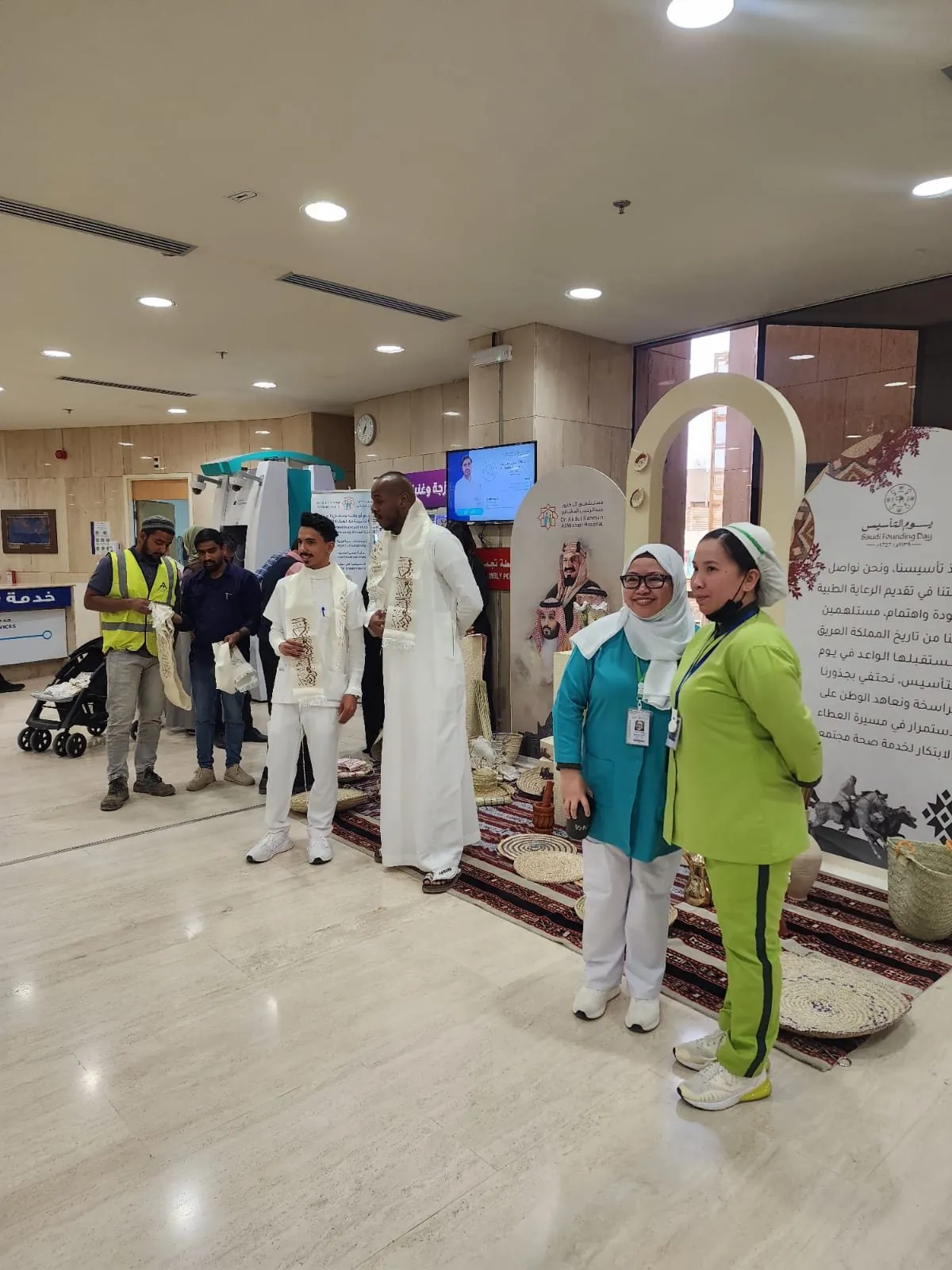 Visitors in front of heritage exhibit